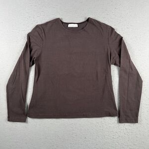 Bryan Walker Brown Cotton Blend Long Sleeve Round Neck Pullover Shirt Women’s L